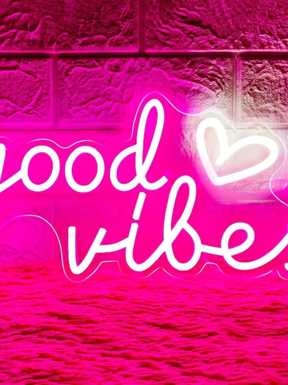 Good Vibes Neon Sign for Wall Decor Neon Lights Sign, 16"x8" Heart and Good Vibe